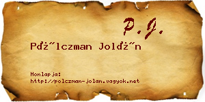 Pölczman Jolán névjegykártya